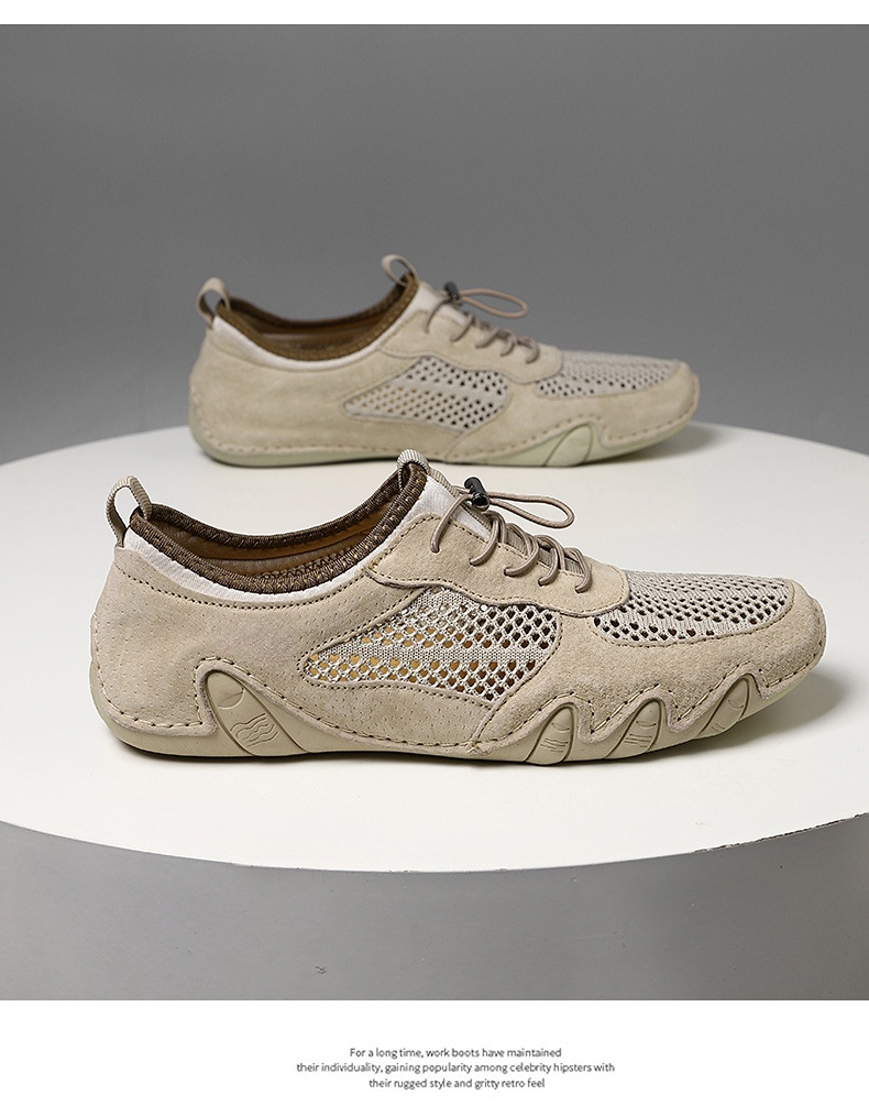 亚马逊热销夏季跨境男士休闲运动鞋大码缝制真皮网面鞋八爪鱼男鞋详情35