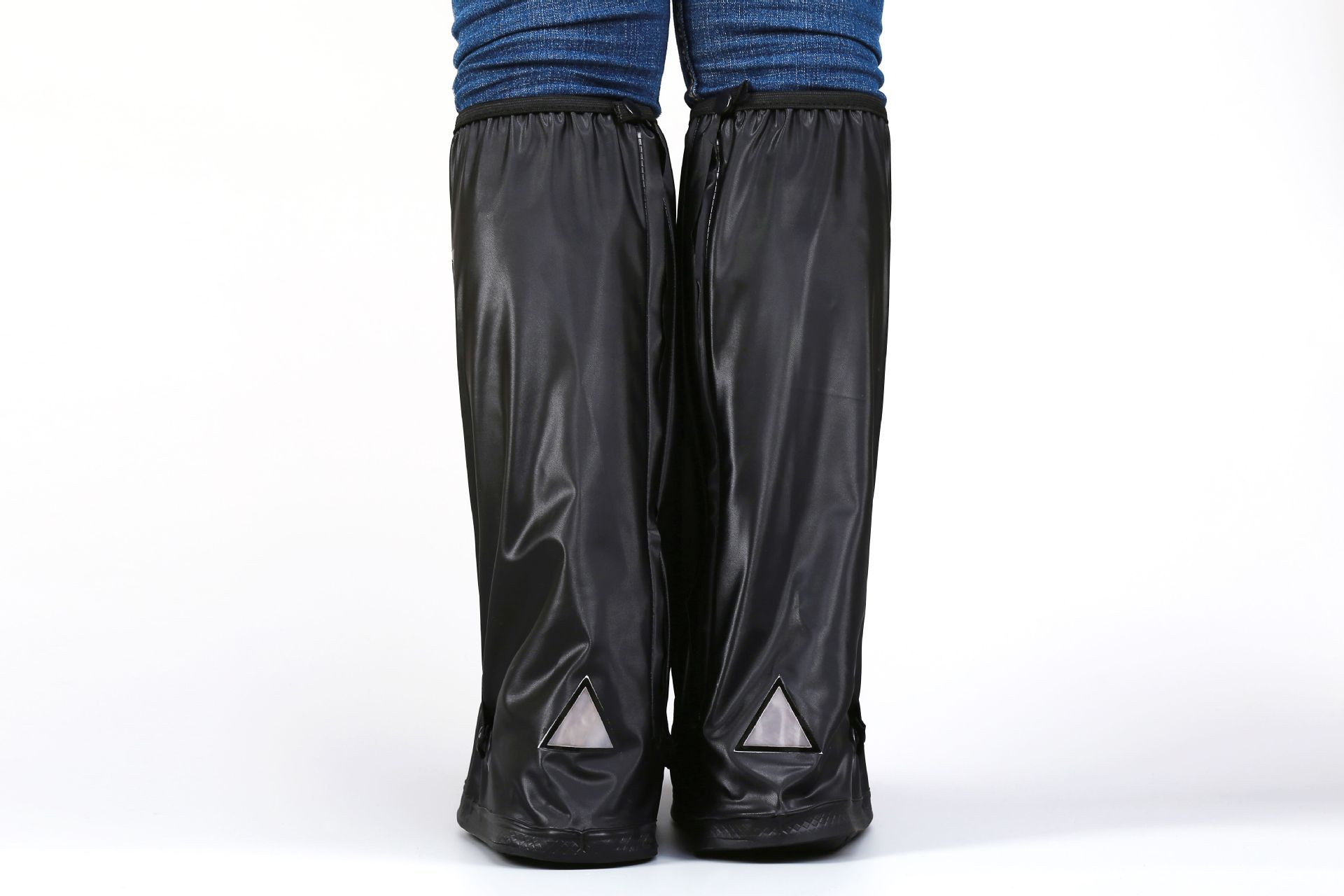 Wholesale of upgraded rainproof shoe covers, high-top thick-soled cycling outdoor waterproof shoe covers in black and white pic 6