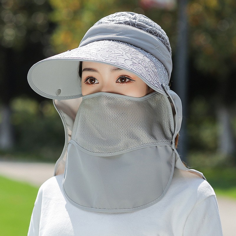 多功能可拆卸遮阳帽子女士夏季大沿防晒沙滩渔夫帽多种戴法采茶帽详情38