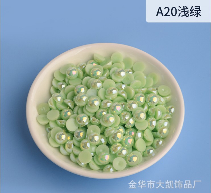 AB Water Lily, AB semi-circular pearl, mobile beauty, AB semi-circular pearl, diy nail art, pearl accessories, flat bottom pic 15