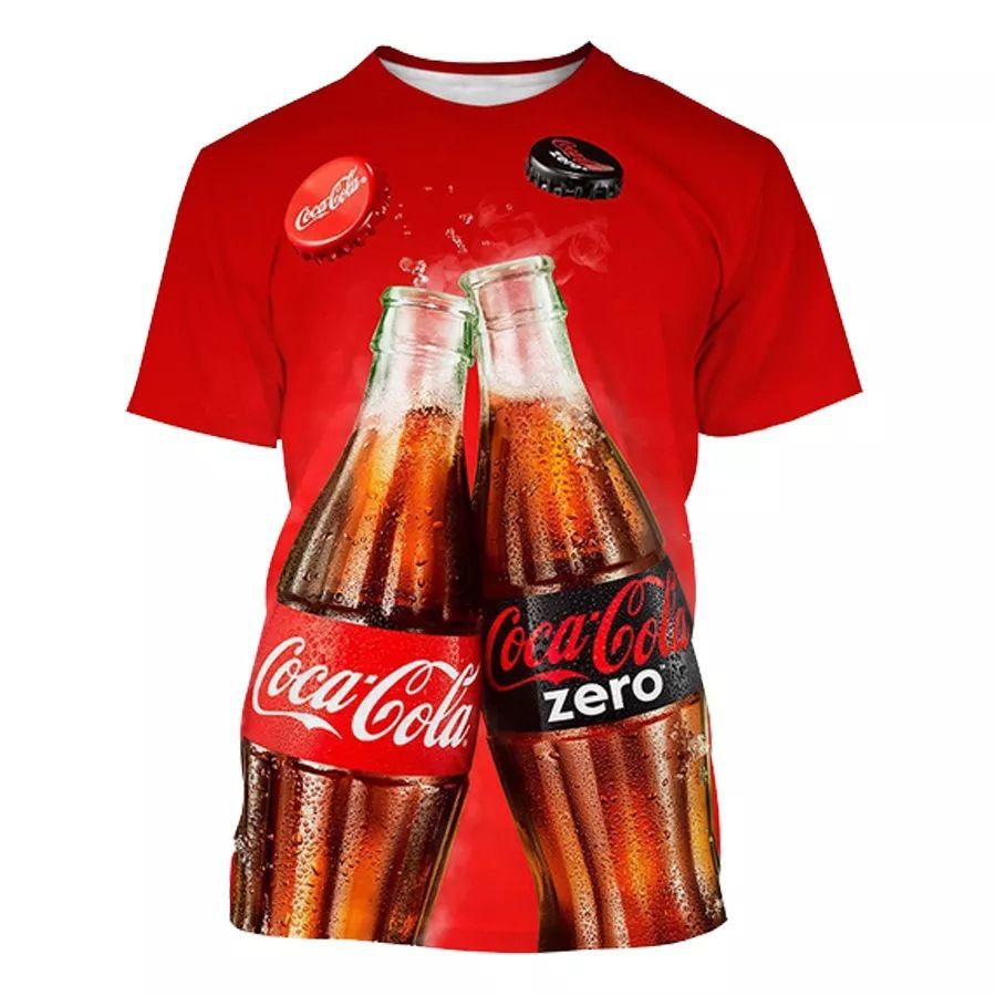 The latest summer bestseller is the Coca-Cola T-shirt with 3D digital printing, a fashionable and trendy loose short-sleeved top pic 15