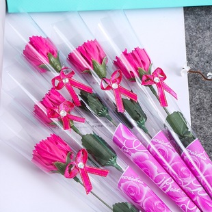 三八节花束礼盒pvc礼盒金箔香皂花礼物店庆赠品毕业季七夕节礼物详情12