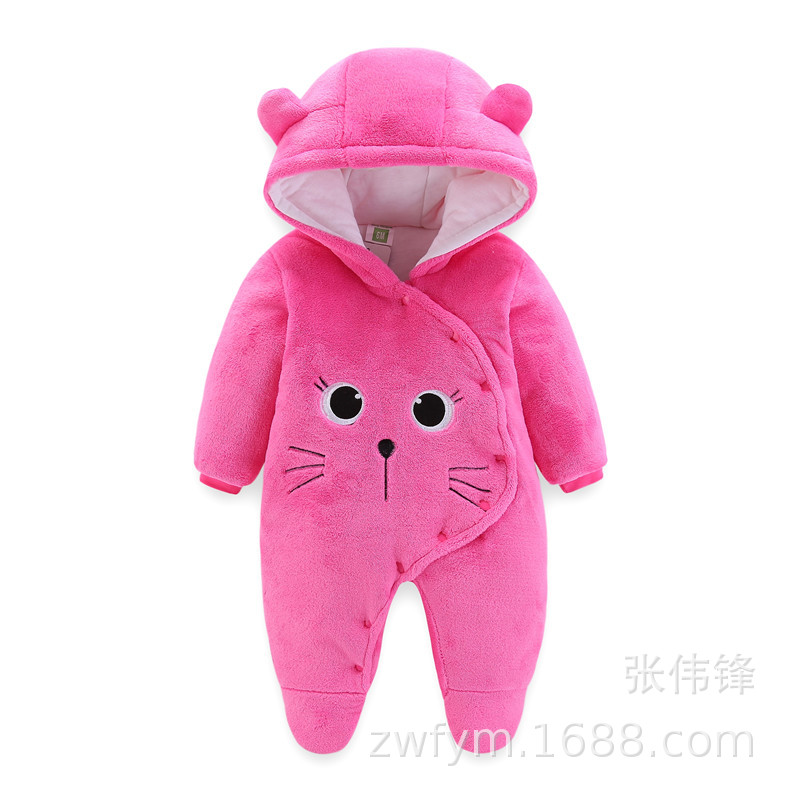 Baby one-piece suit thickened autumn and winter outfits 0 baby clothes for boys and girls 1 newborn autumn clothes winter cotton-padded clothes crawling clothes pic 26