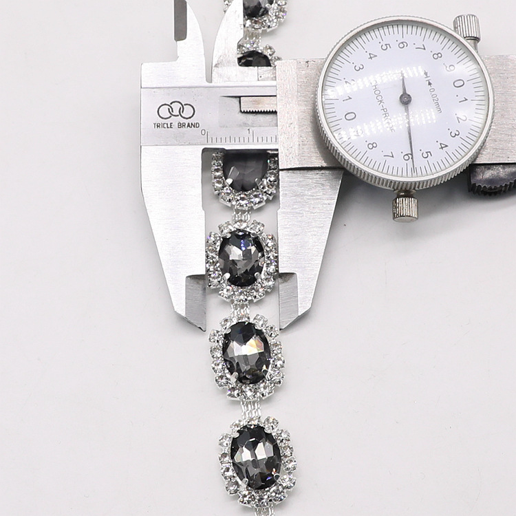 In stock: 10*14 oval glass diamond crystal chain, fancy claw chain, bag strap, welded decorative chain, clothing accessories, welded code chain pic 8