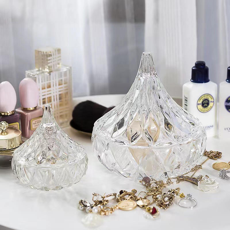 Wholesale of glass sugar jars, crystal jewelry, rings, storage jars, candles, aromatherapy containers, pine nut candy cups and decorative ornaments pic 1