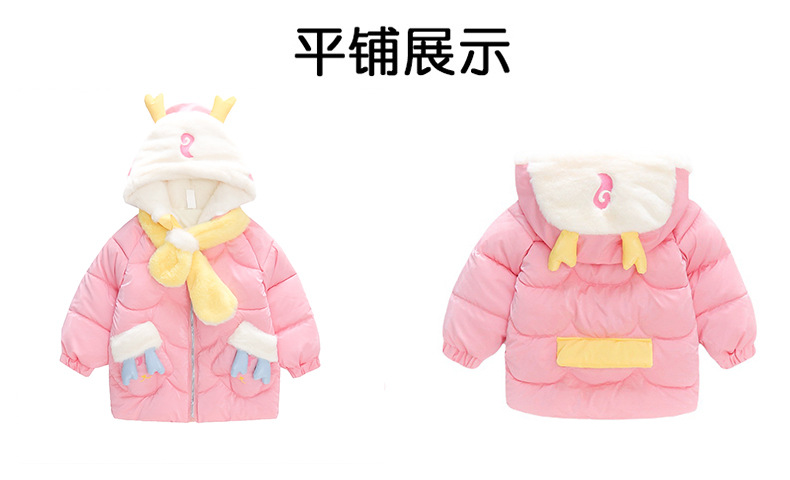 Thickened cotton-padded jacket for girls 2023, stylish deer antler cotton-padded jacket, long coat for little girls, winter cartoon cotton-padded jacket pic 22
