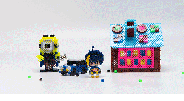 拼拼豆豆5mm融合拼豆72色现货手工店DIY益智拼图男女孩拼豆豆玩具详情9