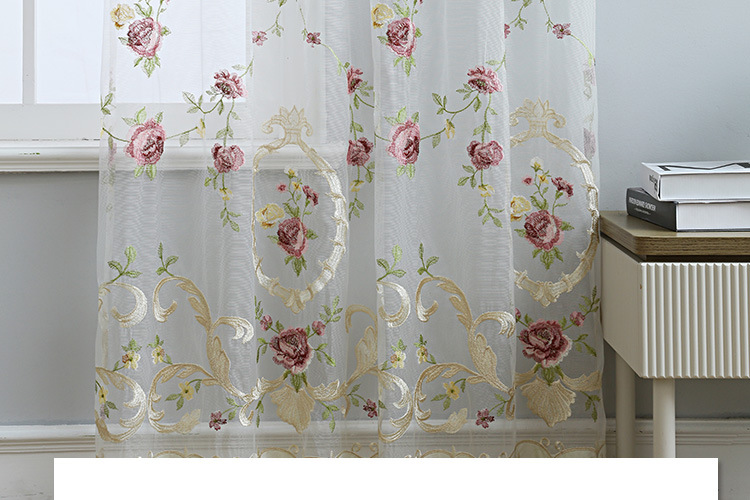Cross-border exclusive Amazon curtain finished products, American-style embroidered window screens, small curtains, semi-blackout curtains, fabric wholesale pic 13