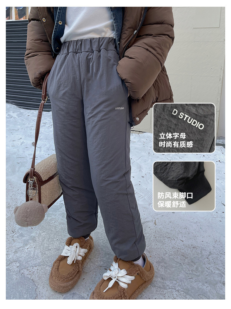 2023冬季加厚儿童棉裤男女童蚕丝裤外穿防风裤保暖长裤加绒2433详情22