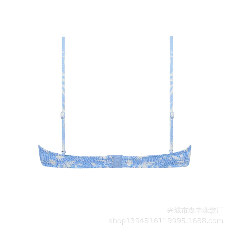 The 11-color INS triangular double-sided swimsuit with strapless and pleated designs from Europe and America has swept the new bikini style pic 60