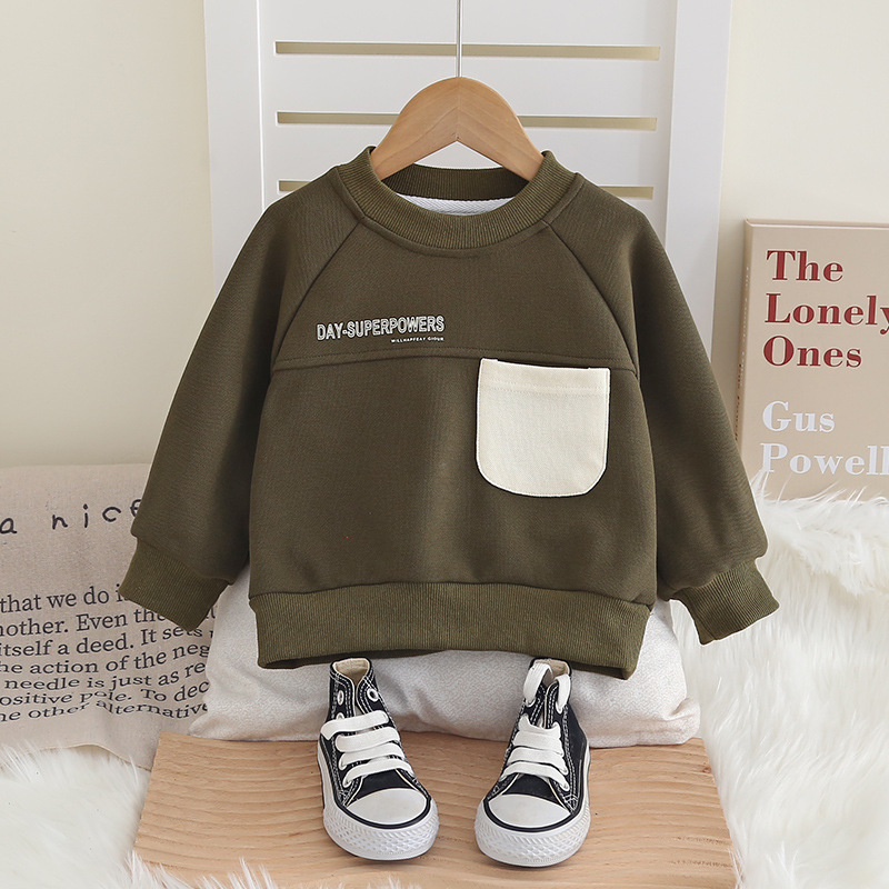 儿童长袖秋季新款圆领纯棉卫衣宽松上衣卡通小童装秋装男婴童外套详情4