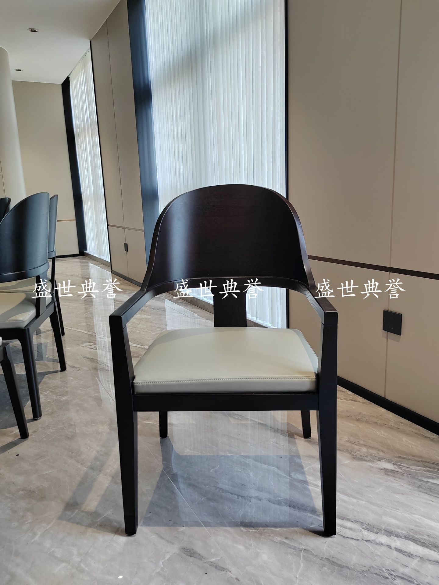 Xiamen International Hotel Solid wood dining tables and Chairs, internal club business reception solid wood chairs, designer light luxury chairs pic 1