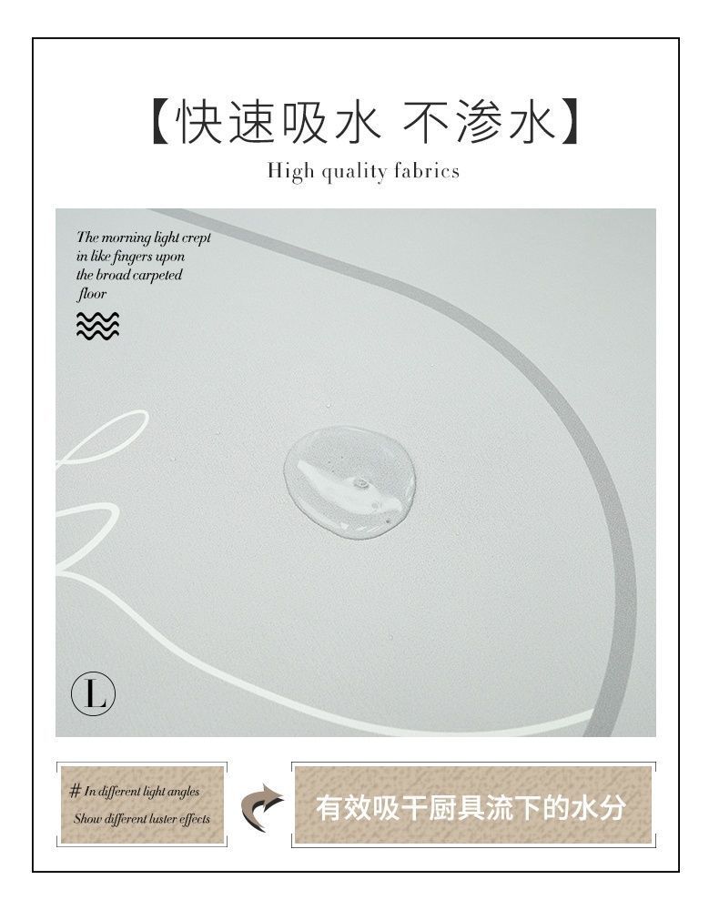 厨房台面沥水垫子洗手台防溅垫碗盘干燥垫吧台吸水杯垫免洗隔热垫详情5