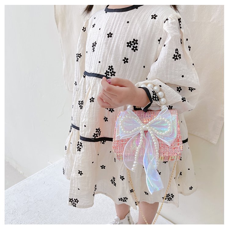 可爱女童斜挎包小香风时尚儿童手提斜背包包公主淑女珍珠包单肩包详情46