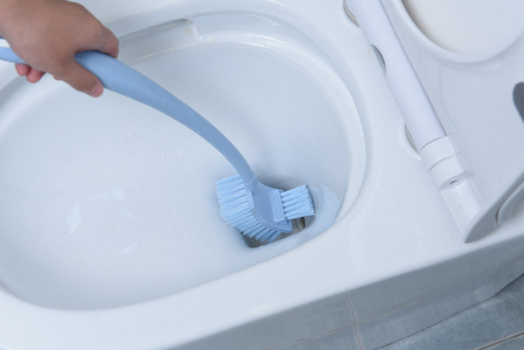 Double-sided plastic thickened long-handled decontamination toilet brush, toilet brush, bathroom cleaning, crease-bending brush, sanitary brush pic 7