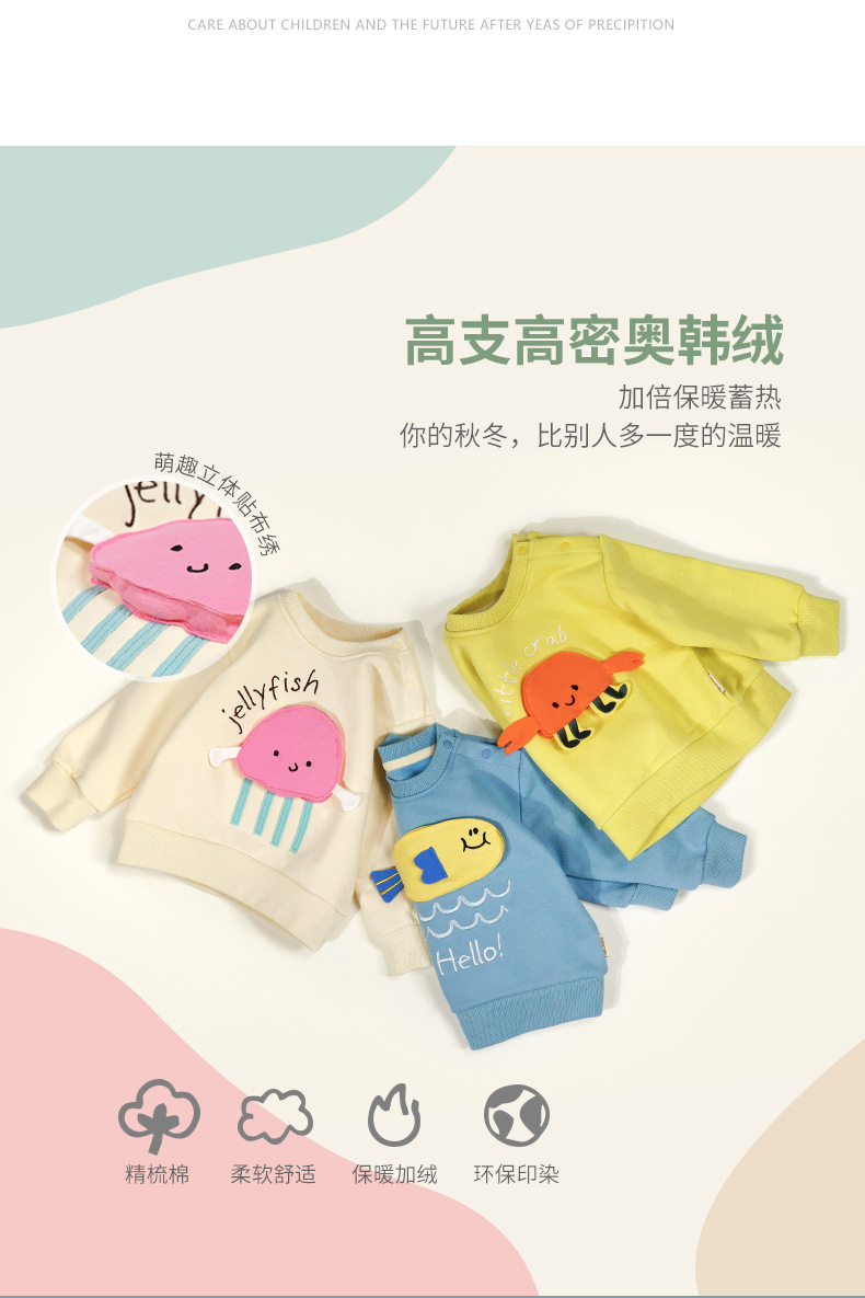 Биqb kids weekers 2022 осенняя и зимняя одежда для мальчиков с длинными рукавами толще, чем у девочек с длинными рукавами pic 4