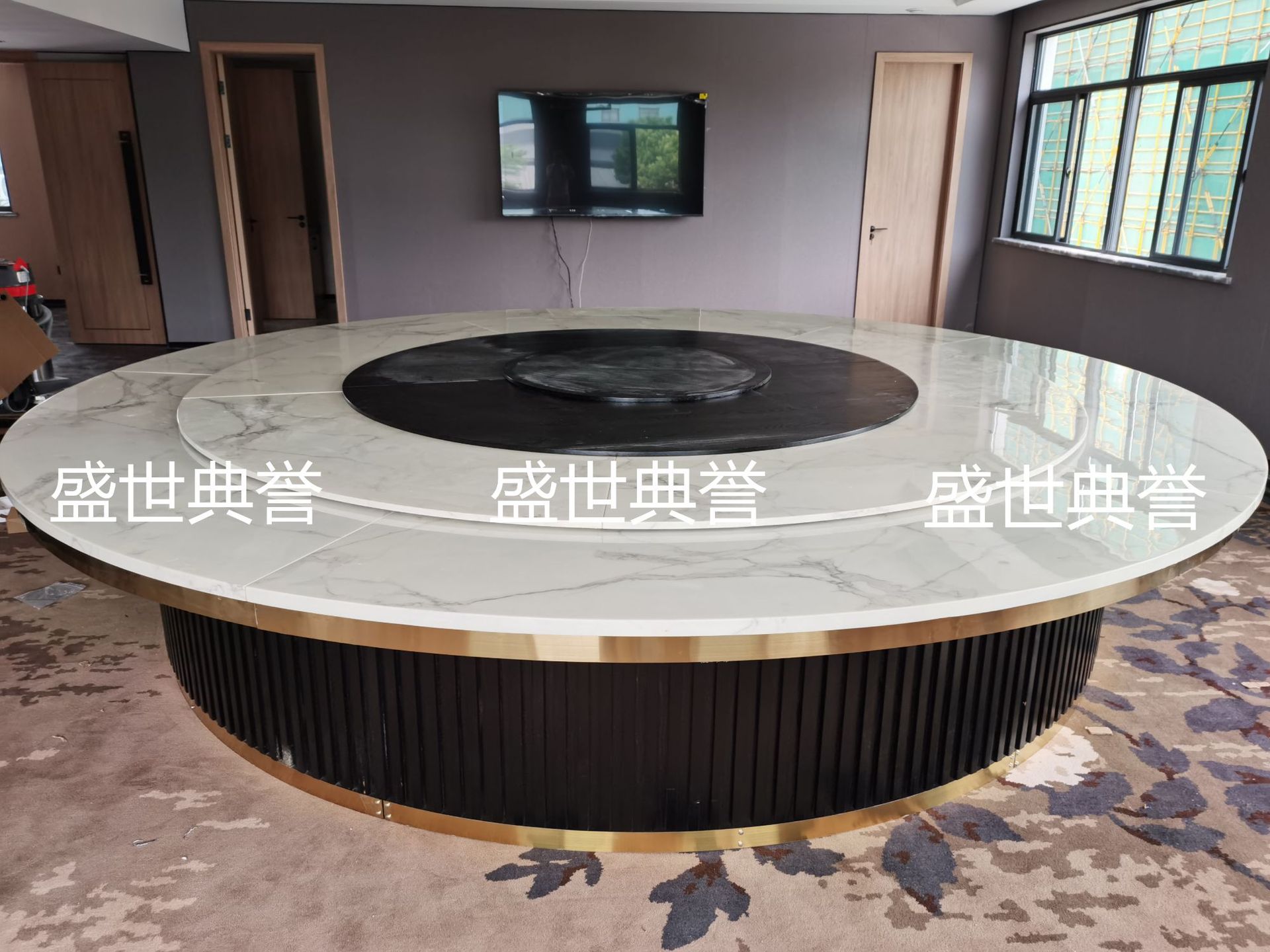 Electric round table, seafood restaurant, private room, marble electric table, high-end club, 20-person table at Shaoyang International Hotel pic 15