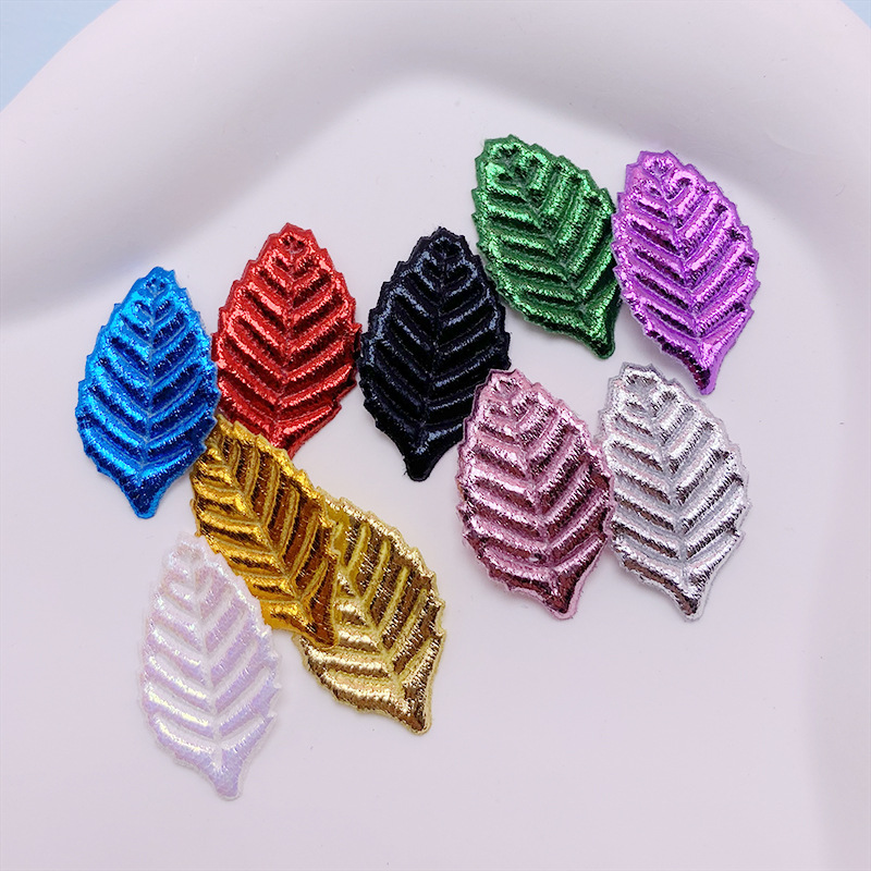 仿真植物配件 数脂材料装饰树叶 手感仿真叶子头饰发夹装饰现货详情3