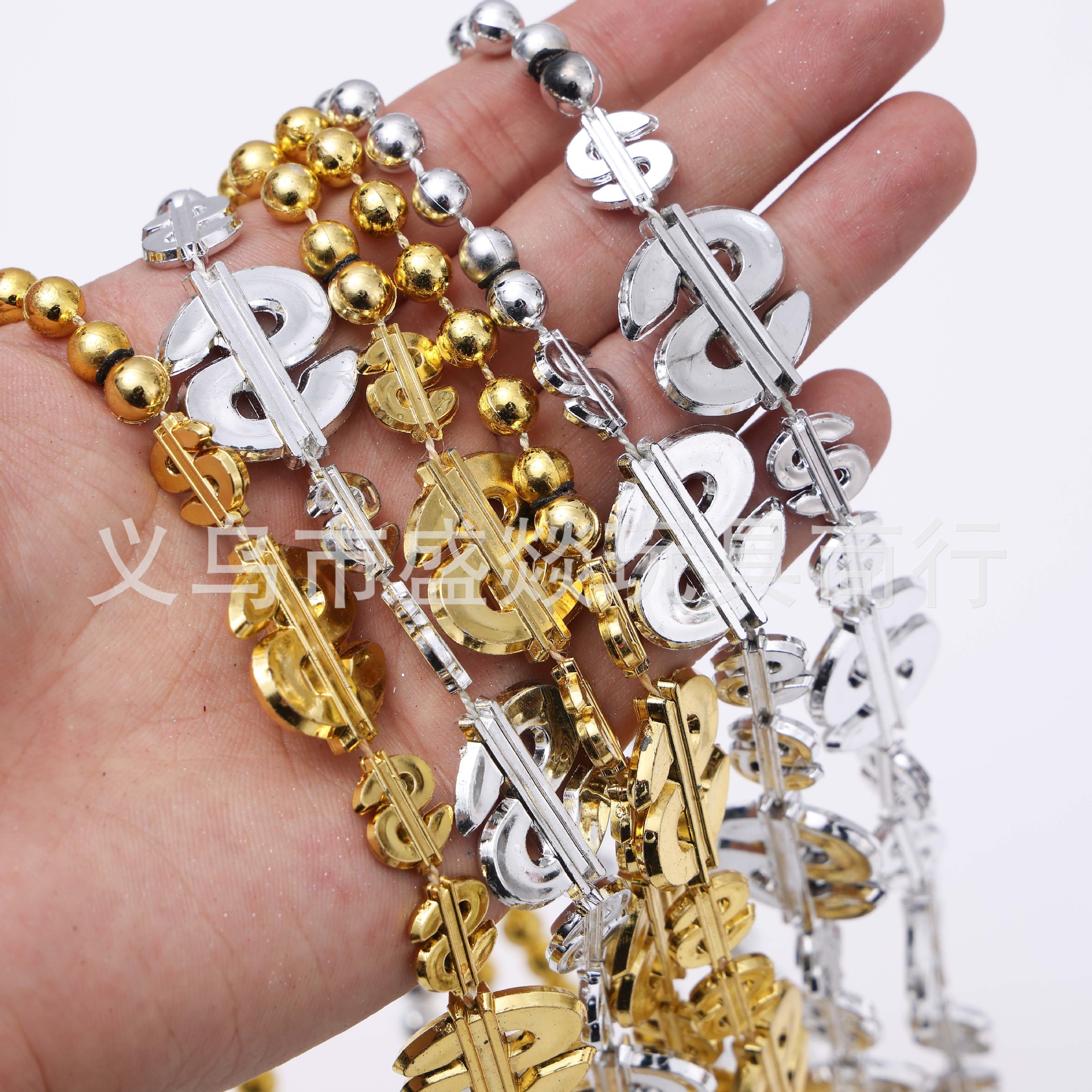 跨境亚马逊电镀大小美金项链珠链独立日狂欢项链狂欢节装饰珠链详情2