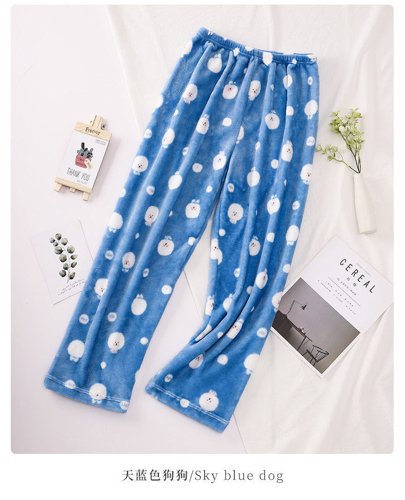 Autumn and winter pajama pants, fairy warm pants, HiDeMi flannel long pants, coral fleece home pants, one-piece consignment pic 23