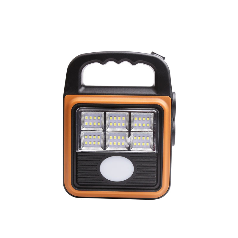 Outdoor multi-functional solar floodlight, yellow and white light color temperature charging portable lamp, LED portable camping work light pic 2