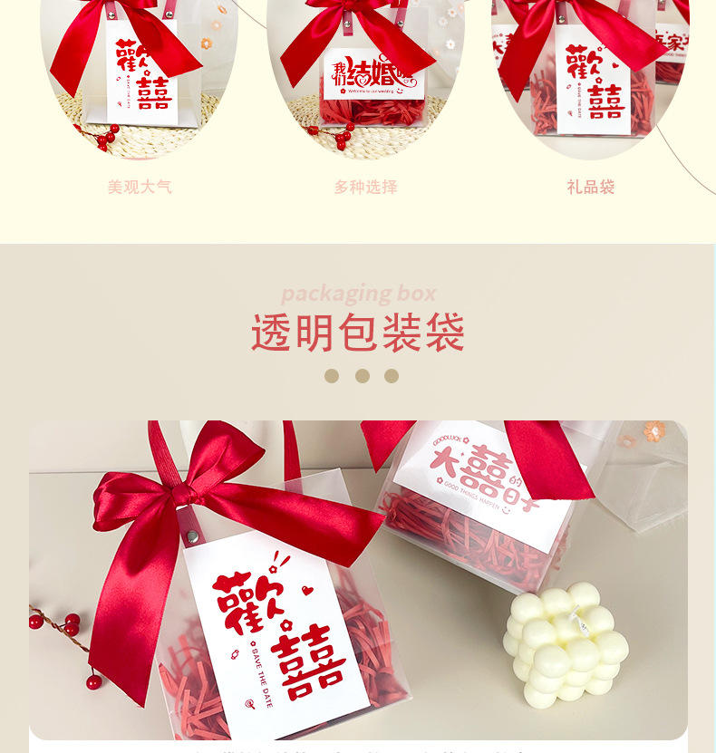 结婚伴手礼袋子高级感礼品袋婚礼送礼盒子空盒喜糖袋女伴娘手提袋详情3