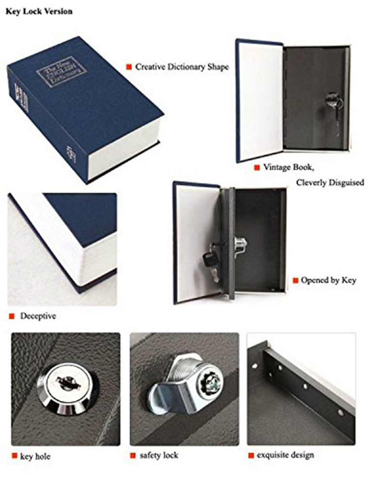 Simulated book safe with key password, metal dictionary-shaped piggy bank, creative book piggy bank pic 22