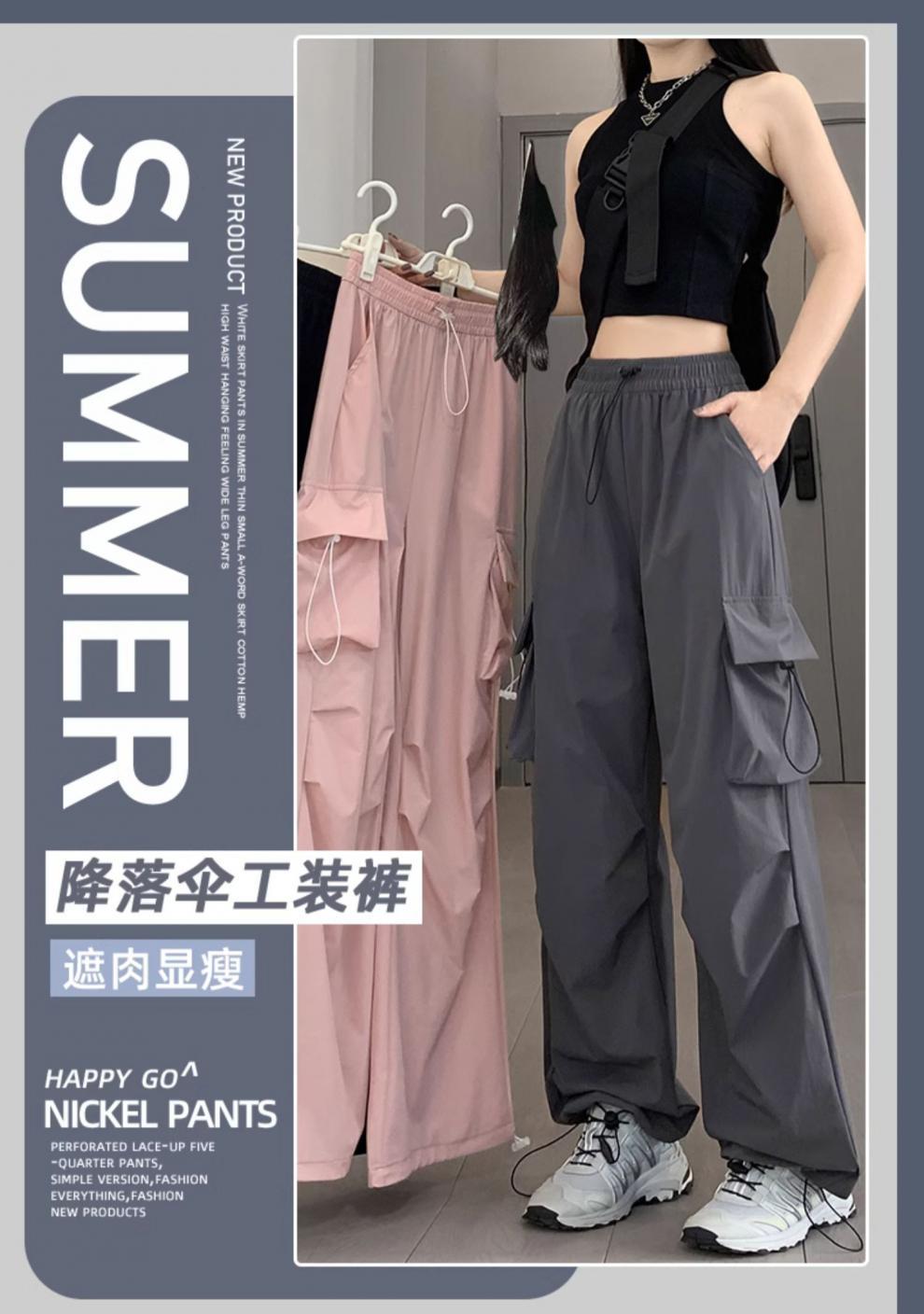 工装裤女2024新款冲锋阔腿裤夏季薄款登山运动裤详情2