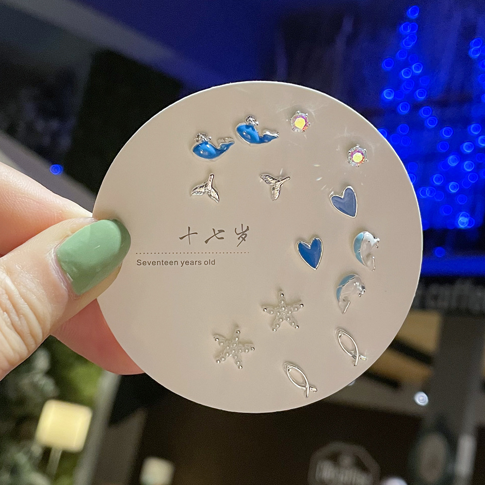 Exquisite and compact one-week stud set of earrings, 2023 new trendy and simple S925 earrings for women pic 40