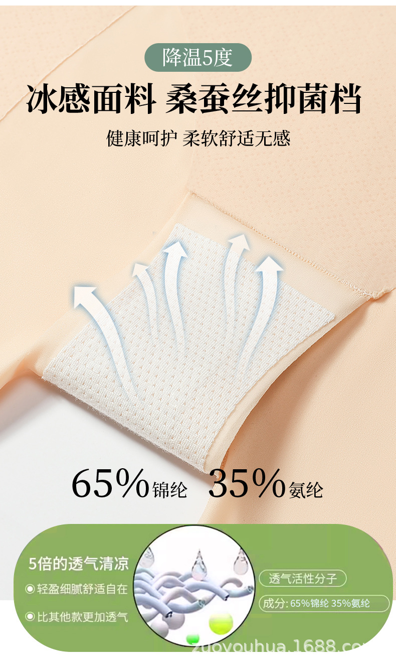 超薄冰感塑身裤收腹提臀安全裤苹果面膜肌高弹清凉透气抗菌底裆详情17