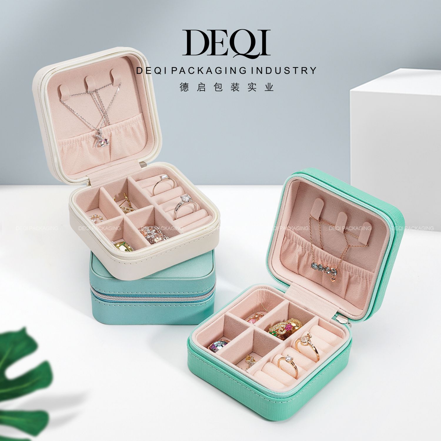 跨境天鹅绒戒指盒饰品盒六角首饰盒珠宝首饰包装盒高级感外贸专供详情3