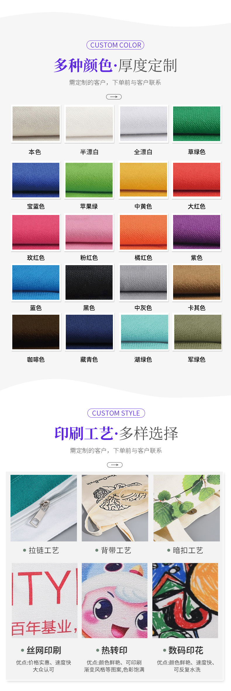现货12安涤棉空白广告手提帆布袋购物包棉布袋定 制logo详情8