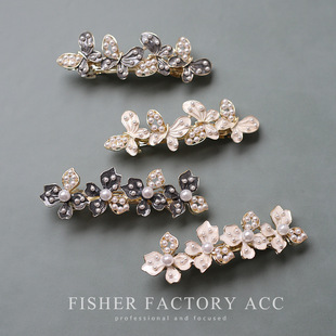 新款跨境水钻合金发夹碎发刘海夹一字夹少女小清新侧边发卡发饰详情1