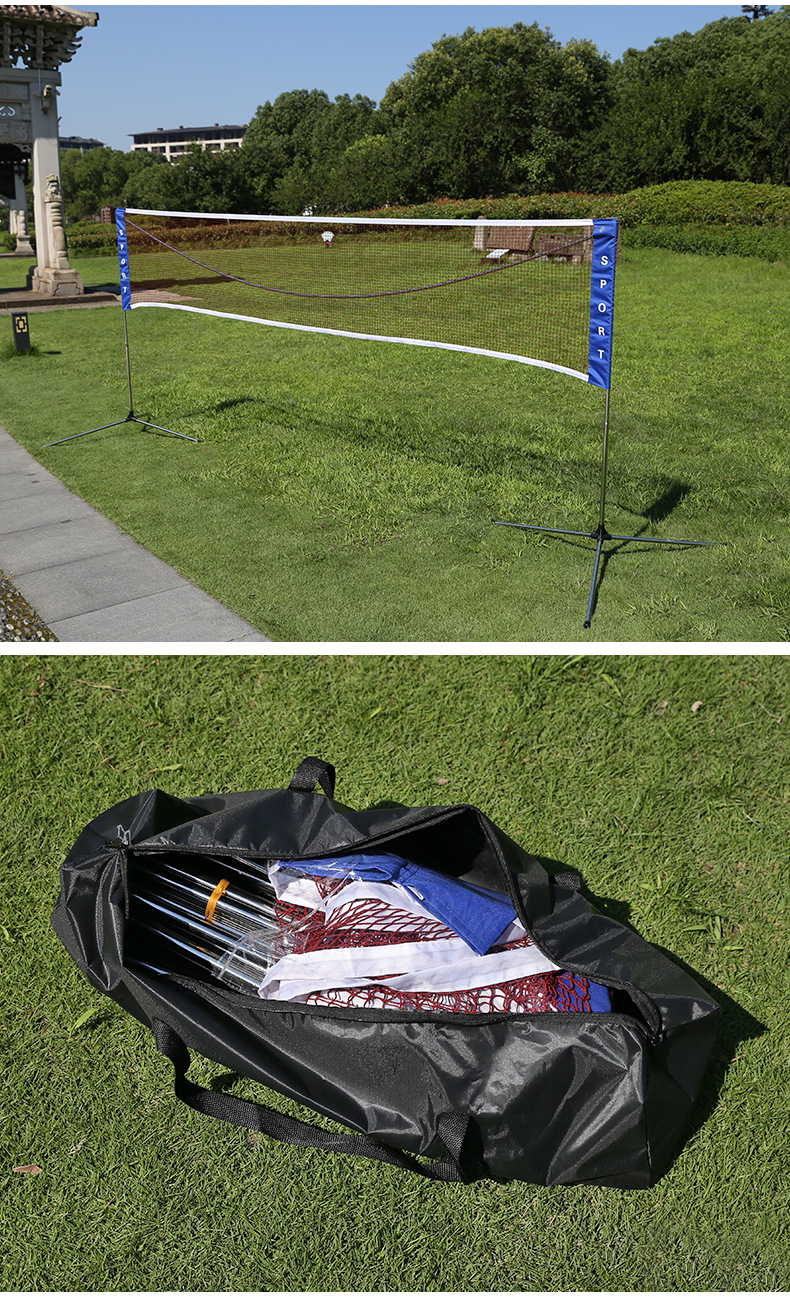 跨境专供 便携式羽毛球网架 可移动简易室内羽毛球柱 羽毛球网 其他分类适用 轻便易携打羽毛球必备详情11