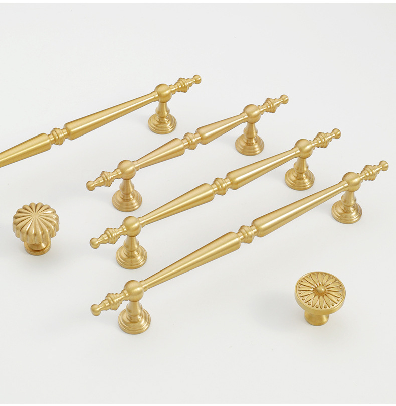 批发柜门拉手法式轻奢衣柜抽屉门把手美式黄铜柜子橱柜餐边柜拉手详情29