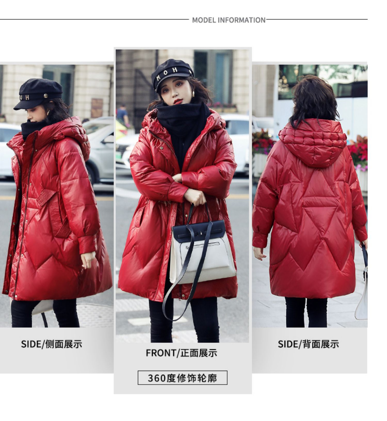 白鸭绒羽绒服女中长款20秋冬新款韩版宽松小个子冬季加厚外套详情2