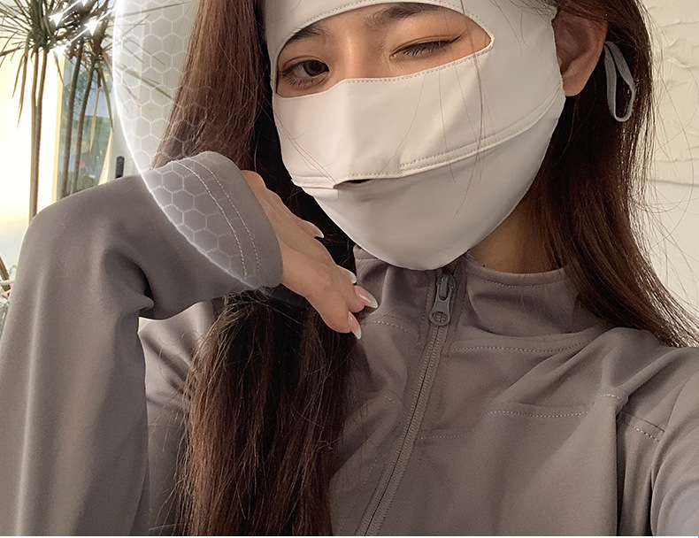 全脸防晒面罩夏季百搭防紫外线透气遮阳防晒口罩原纱冰丝脸基尼详情6