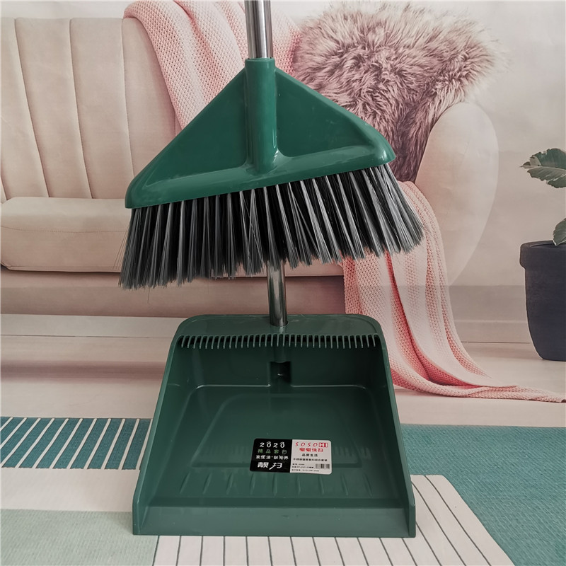 Daily necessities broom and dustpan set combination cleaning supplies, thickened stainless steel rod broom, office broom pic 2