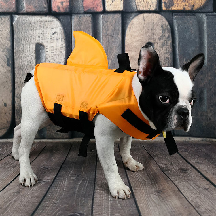 New pet clothing, shark fin dog swimsuits, large and small dog water entertainment fashion swimming pet life jackets pic 14