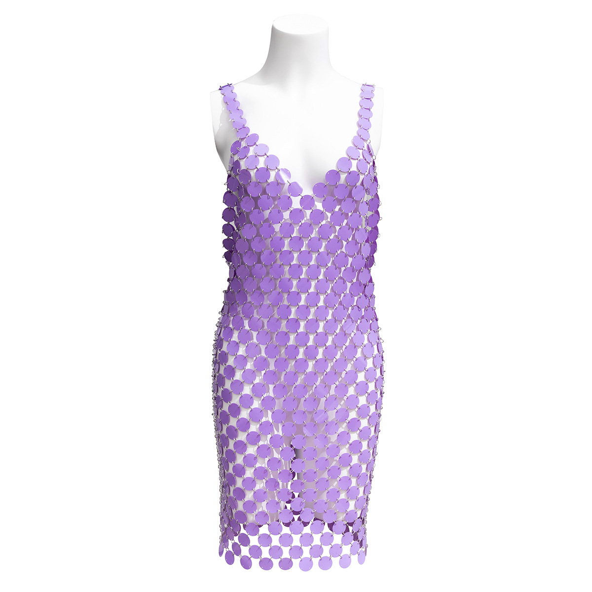 欧美跨境饰品 性感镂空亮片身体链女 夜店露背包臀鱼鳞片连衣裙详情32