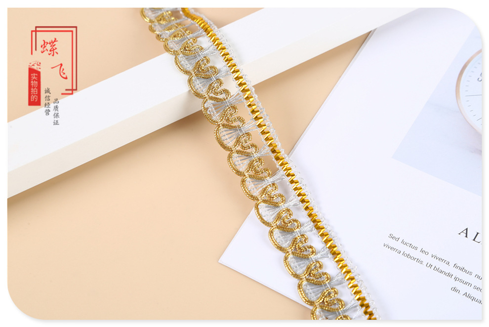 Butterfly single-sided and double-sided gold and silver wire woven lace ethnic costume performance costume accessories woven ribbon decoration pic 10