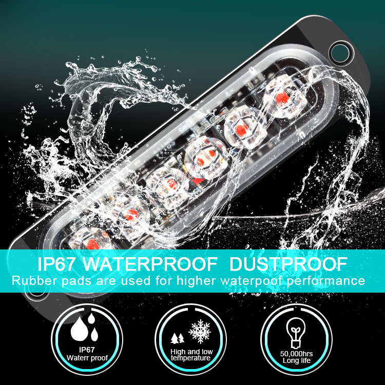 Car wireless remote control 12V one tow four red and blue grille flashing light 24LED ultra-bright high-power chassis light warning light flashing pic 10