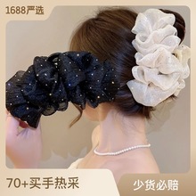 在逃公主头饰黑色双面大蝴蝶结抓夹发饰气质鲨鱼夹子发夹女后脑勺详情8