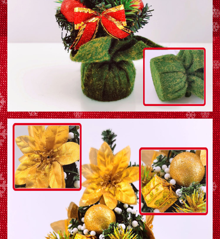 Cross-border new mini Christmas tree, small desktop Christmas tree ornament, 20cm Christmas tree, Christmas decoration items pic 43