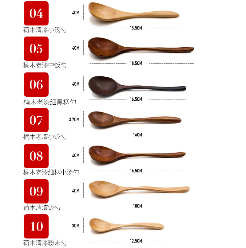实木家用成小木勺长柄韩式蜂蜜勺木质调羹便携餐具儿童吃饭勺详情6