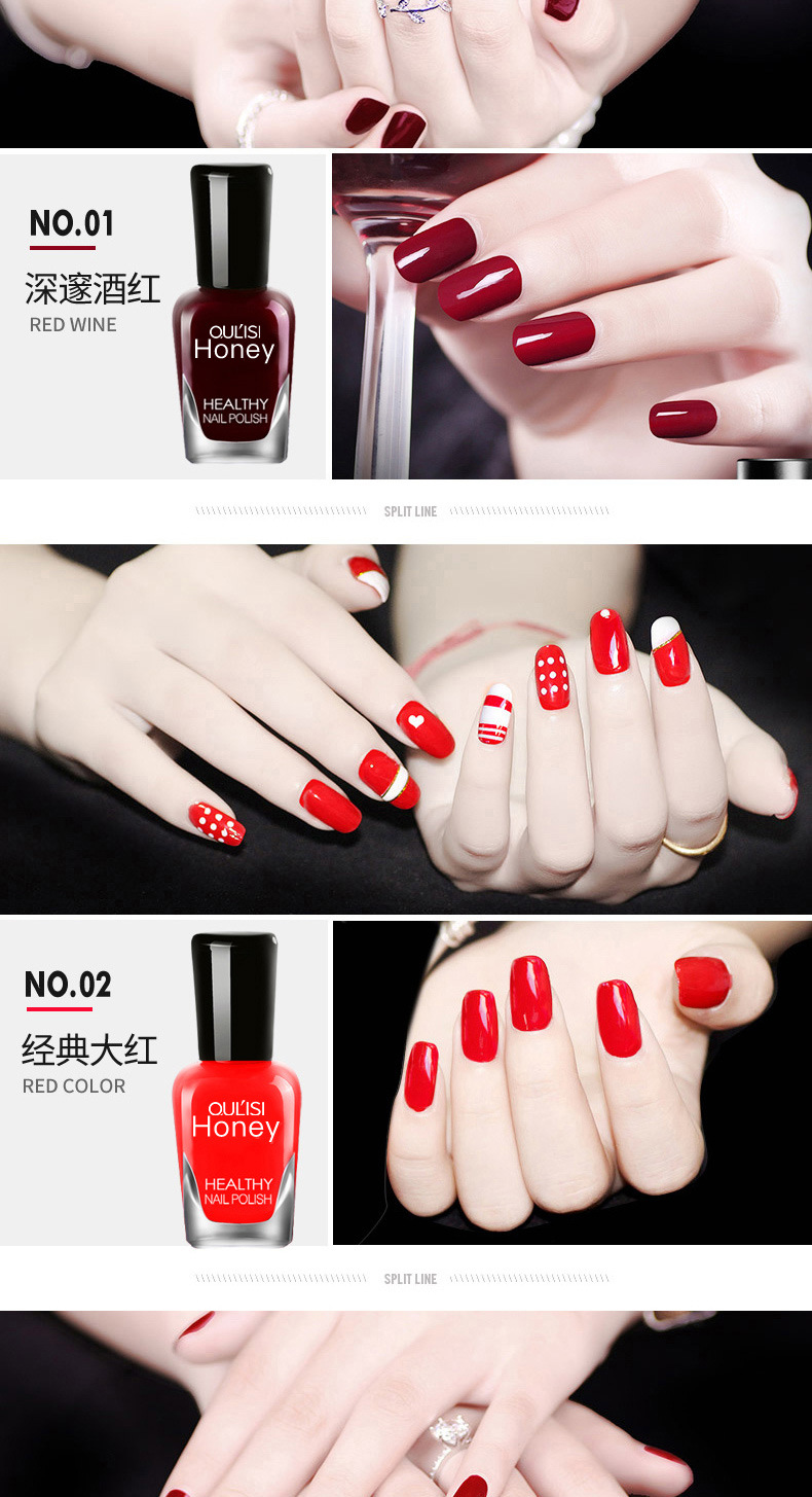 Oulis Water-based peelable and tear-off nail Polish 8ml no-baking wholesale cosmetics and Makeup set manufacturer pic 6