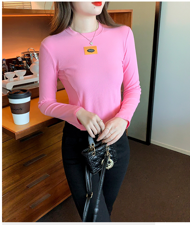 打底衫女内搭秋季2022年新款修身显瘦短款上衣洋气长袖打底小衫潮详情30