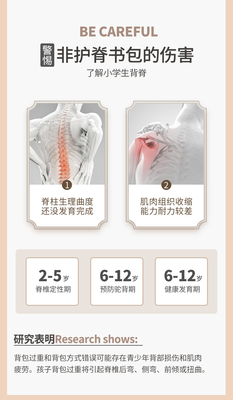 新款托比熊小学生书包1至6年级男女儿童双肩包耐磨减负大容量印字详情3