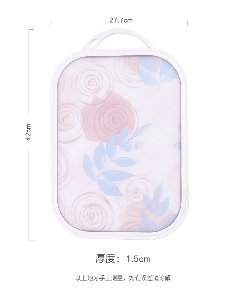 Plastic cutting board, household kitchen cutting board, baby food cutting board, meat, vegetable and fruit cutting board with scale and groove pic 7