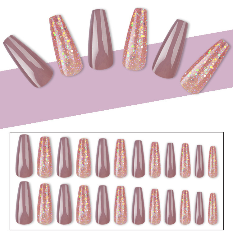 Wearable false nails, extra-long ballet nail patches, trapezoidal nails, popular nail art in Europe and America, French coffin nail patches wholesale, exclusive for foreign trade pic 16